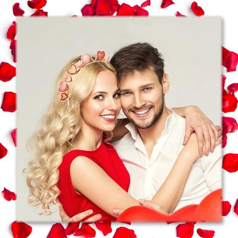 CUBACO 4 قطع عصابات رأس عيد الحب للنساء، عصابات رأس على شكل قلب، عصابات رأس قلوب حمراء لامعة للنساء، حلقة شعر حمراء في عيد الحب، إكسسوارات شعر لعيد الحب للنساء، هدايا عيد جالنتين لها in Kuwait