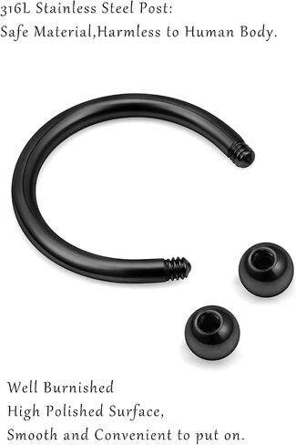 Ovxznts 32PCS 16G Lip Rings Surgical Steel Snake Bite Jewelry Labret Jewelry Monroe Lip Barbell Ring Daith Tragus Helix Piercing Jewelry for Women Men 6mm/8mm/10mm/12mm in Saudi Arabia