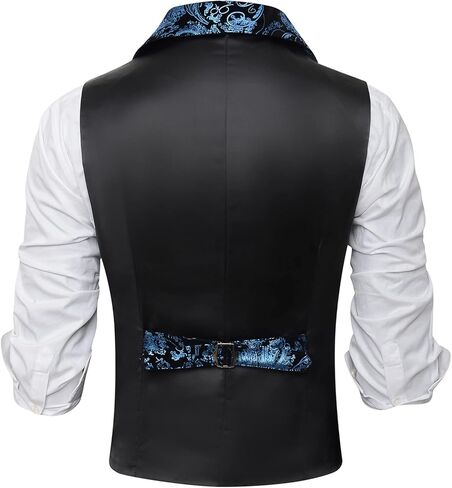 Thopil Men's Victorian steampunk Gothic Vest Party Nightclub Stylish Floral Waistcoat in Kuwait