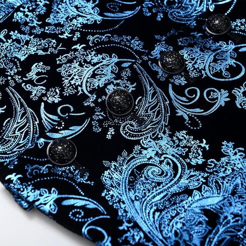 Thopil Men's Victorian steampunk Gothic Vest Party Nightclub Stylish Floral Waistcoat in Kuwait