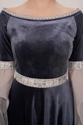 daizbella Renaissance Dress Women Retro Velvet Gown Medieval Costume Handmade Fantasy Medieval Dress in Kuwait