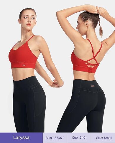 حمالات صدر رياضية بأشرطة قابلة للتعديل من VFUS للنساء، حمالة صدر متقاطعة لطيفة، مبطنة بدون أسلاك للتمرين واليوجا يوميًا in Kuwait