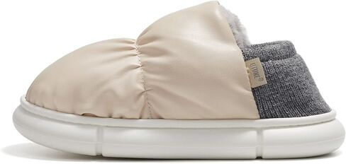 Utune الخبز النعال النساء الرجال أحذية الشتاء خارج داخلي المنزل النعال بولي Leather الجلود الدافئة أفخم ثنائي الغرض سميكة وحيد عدم الانزلاق in Saudi Arabia