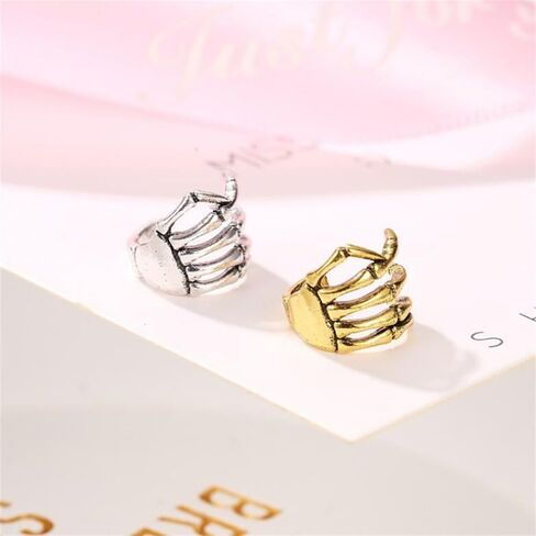 Hand Skeleton Ear Cuff Earrings for Women Fashion Punk Bones of Hand Non-Piercing Cuff Earrings Party Accessories in Saudi Arabia