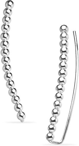 Silverline Jewelry 925 Sterling Silver High Polished Beaded Crawler Climber Ear Cuff Earrings in Kuwait