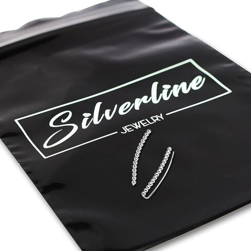 Silverline Jewelry 925 Sterling Silver High Polished Beaded Crawler Climber Ear Cuff Earrings in Kuwait