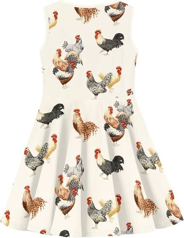 Hinthetall Girls Casual Dress Kids Summer Sleeveless Dresses Birthday Sundress Swing Outfit 3-16 Years in Saudi Arabia