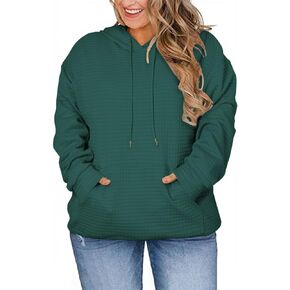 DOLNINE Plus Size Hoodies for Women Casual Long Sleeve Sweatshirts Drawstring Pullover Tops with Pocket in Saudi Arabia