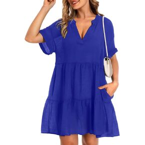 ملابس سباحة نسائية من Pinup Fashion، ملابس سباحة بيكيني شفافة، فستان لتغطية الشاطئ مع جيوب