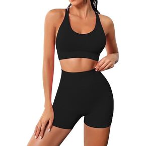 Litthing مجموعات تجريب للنساء 2 قطعة سلس اليوغا ملابس عارية الذراعين الرياضة حمّالة الصّدر عالية الخصر السراويل الرياضية in Kuwait