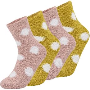 جوارب نسائية مريحة وناعمة، جوارب شبشب شيربا قطيفة من شانيل، جوارب دائرية منفوشة، جورب نوم منزلي كاجوال، 4 أزواج in Kuwait