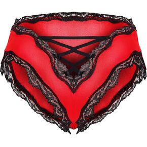 Confonze Sexy V-Back Criss Cross Panties Women Floral Lace Underwear Women's Lingerie Bandage Briefs