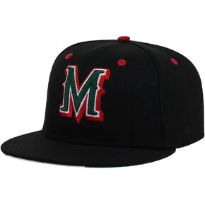 Rings & Crwns Mexico Country Pride Logo Fitted Flat Bill Cap blk Cursive M in Kuwait