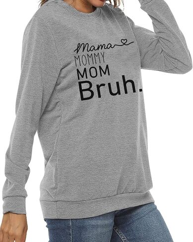 BLANCHES Mama Sweatshirt Women Mama Mommy Mom Bruh Funny Mom Life Sweatshirts Pullover Tops Casual Loose Long Sleeve Shirt in Kuwait