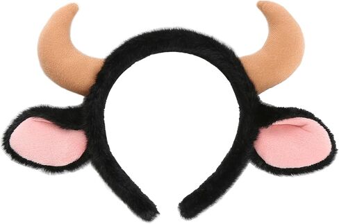 CHEU Cow Headband with bull horns and cattle ears for Christmas costume in Saudi Arabia