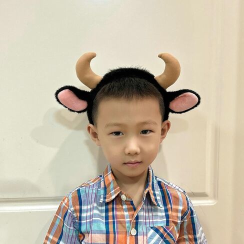 CHEU Cow Headband with bull horns and cattle ears for Christmas costume in Saudi Arabia