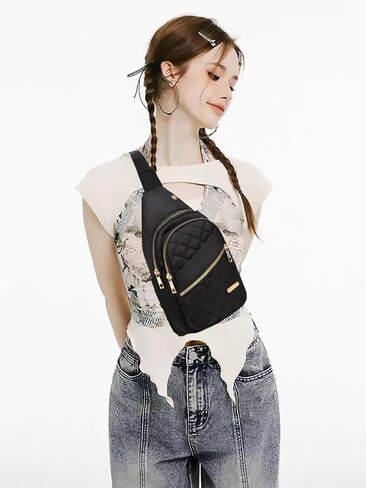 حقيبة JOSWAY Crossbody حقيبة ظهر صغيرة بحمالة، حقيبة ظهر على الصدر، حقيبة خصر، حقيبة كروس، مناسبة للسفر والجري الرياضي in Saudi Arabia