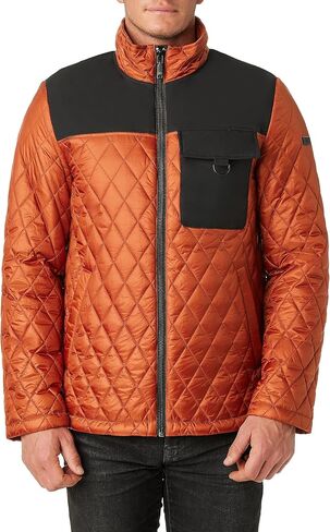 Vince Camuto Men's Quilted Jacket, Orange, XX-Large in Saudi Arabia