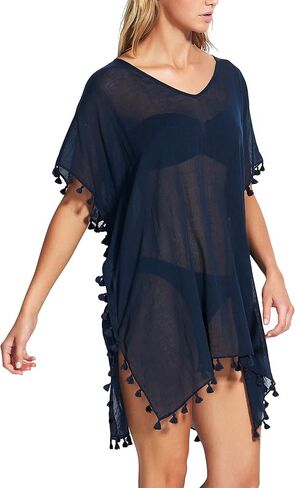 Seafolly Women's Kaftan Tassel Trim Cover Up Dress in Saudi Arabia