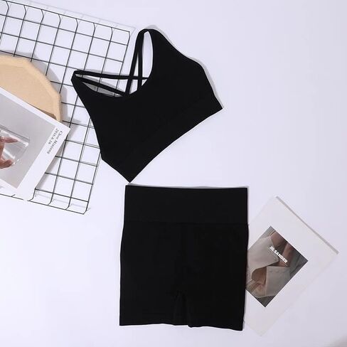 Litthing مجموعات تجريب للنساء 2 قطعة سلس اليوغا ملابس عارية الذراعين الرياضة حمّالة الصّدر عالية الخصر السراويل الرياضية in Kuwait