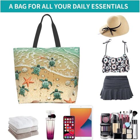 حقائب حمل قماشية مع جيب داخلي، حقائب تسوق قابلة لإعادة الاستخدام وكبيرة السعة، حقيبة حمل قابلة للغسل للنساء معلم الأم in Kuwait