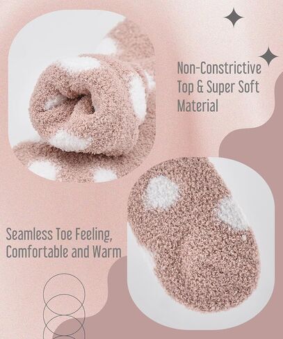 جوارب نسائية مريحة وناعمة، جوارب شبشب شيربا قطيفة من شانيل، جوارب دائرية منفوشة، جورب نوم منزلي كاجوال، 4 أزواج in Kuwait