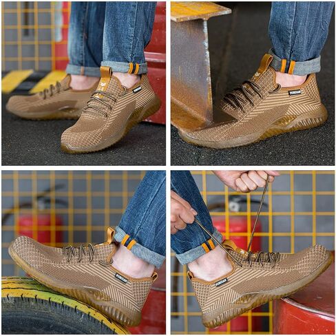 Furuian Steel Toe Shoes for Men Comfortable Safety Shoes Non Slip Steel Toe Sneakers Warehouse Industry Contstruction Mens Work Shoes in Saudi Arabia