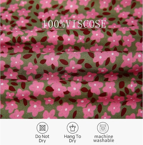 تنورة ماكسي نسائية من MCEDAR بتصميم A Line بطباعة ورود وخصر مطاطي تنانير طويلة برباط مع جيوب in Kuwait