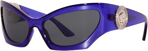 Versace VE4450 541987 Sunglasses Women's Transparent Violet/Dark Grey 60mm in Saudi Arabia