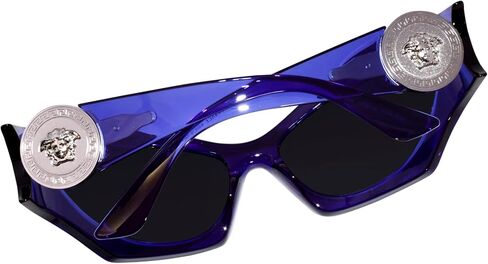 Versace VE4450 541987 Sunglasses Women's Transparent Violet/Dark Grey 60mm in Saudi Arabia