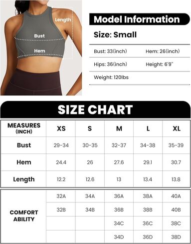 colorskin Womens Racerback High Neck Sports Bra - Longline Ribbed Medium Support Padded Yoga Workout Crop Tank Tops in Saudi Arabia