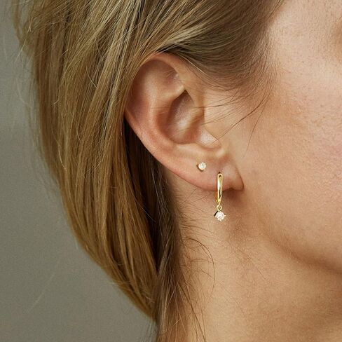 Freekiss 3 Pairs Gold Hoop Earrings Set: Dainty Stud Earrings Trendy Small 14K Gold Plated Hypoallergenic Dangle Cartilage Huggie Hoop Earrings for Women Gold Jewelry for Women Girls Gifts in Kuwait