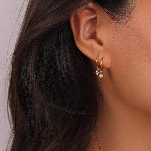 Freekiss 3 Pairs Gold Hoop Earrings Set: Dainty Stud Earrings Trendy Small 14K Gold Plated Hypoallergenic Dangle Cartilage Huggie Hoop Earrings for Women Gold Jewelry for Women Girls Gifts in Kuwait