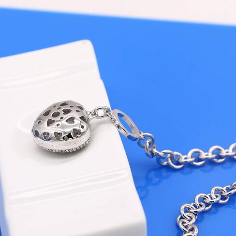 Dankadi New Women's 925 Sterling Silver Necklace Noble Heart Pendant Necklace Solid Silver Rolo Chain 17-19'' Birthday Party Jewelry Necklace Accessories in Saudi Arabia