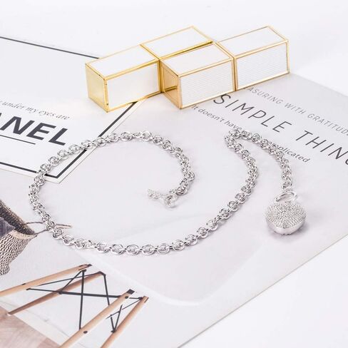 Dankadi New Women's 925 Sterling Silver Necklace Noble Heart Pendant Necklace Solid Silver Rolo Chain 17-19'' Birthday Party Jewelry Necklace Accessories in Saudi Arabia