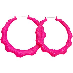 80' 90's Exaggerated Large Bamboo Hoop Earrings Oversized Metal Multicolor Hoop Earrings Cool Punk Hip-Hop Rapper Jewelry for Women Girls Daily Wear Accessories in Kuwait
