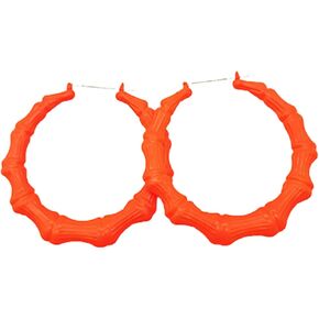 80' 90's Exaggerated Large Bamboo Hoop Earrings Oversized Metal Multicolor Hoop Earrings Cool Punk Hip-Hop Rapper Jewelry for Women Girls Daily Wear Accessories