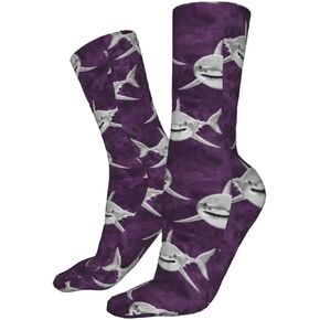 جوارب أوتوز للرجال رياضية على شكل قرش أبيض رائع قرش قرش قرش أبيض قرش أرجواني جوارب الجري للرجال والنساء جوارب قطن, أسود, One Size in Kuwait