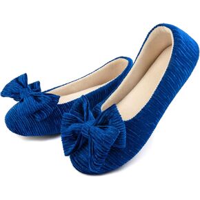 شبشب راقصة الباليه خفيف الوزن للسيدات من ULTRAIDEAS مع عقدة على شكل فيونكة، حذاء منزلي من الإسفنج الذكي الناعم مع نعل مطاطي مانع للانزلاق للاستخدام الداخلي والخارجي in Kuwait