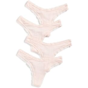 Stripe & Stare Women's Pink-A-Boo Thong 4-Pack