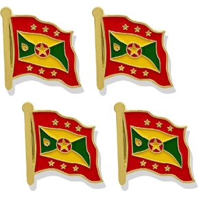 stidsds Grenada Flag Pin - Grenada Flags Pins Lapel Grenadian Flag Enamel Lapel Pin Men Women Suit & Waving Patriotic Metal Badge Souvenir Hat Backpacks Decoration(4 Pack) in Kuwait