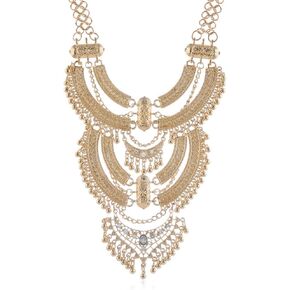 Ufraky Vintage Multilayer Ethnic Tribal Statement Choker Necklace Bohemian Indian Turkish Jewelry for Women in Kuwait