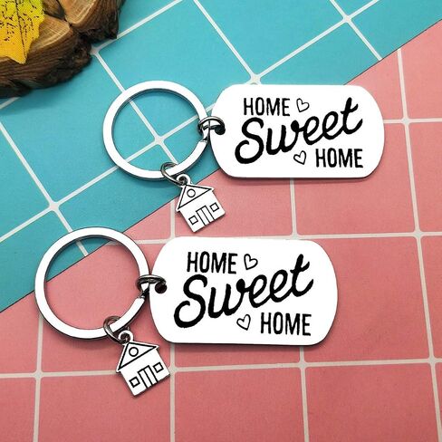 2Pcs New Home Keychain Couples First Home Gift Sweet Home Gift for Couple New House Keychain Housewarming Gift in Saudi Arabia