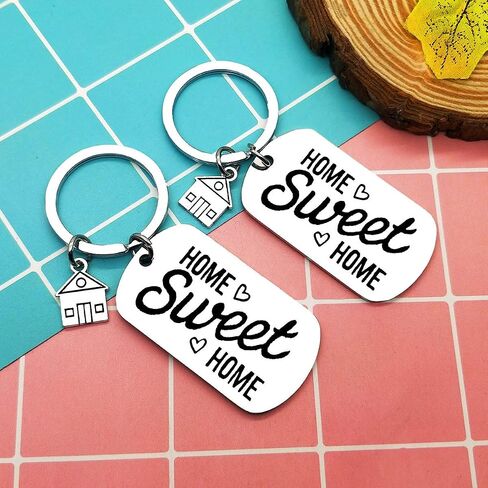 2Pcs New Home Keychain Couples First Home Gift Sweet Home Gift for Couple New House Keychain Housewarming Gift in Saudi Arabia