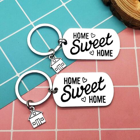 2Pcs New Home Keychain Couples First Home Gift Sweet Home Gift for Couple New House Keychain Housewarming Gift in Saudi Arabia