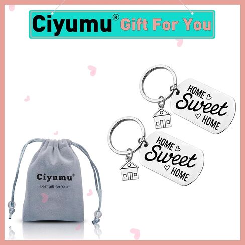 2Pcs New Home Keychain Couples First Home Gift Sweet Home Gift for Couple New House Keychain Housewarming Gift in Saudi Arabia