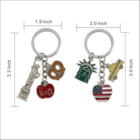 NYC Metal Keychain, New York Souvenir Color Key Ring, 2 Pack, The Statue Of Liberty, USA Flag, The Big Apple in Saudi Arabia