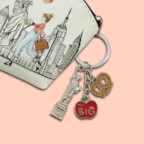 NYC Metal Keychain, New York Souvenir Color Key Ring, 2 Pack, The Statue Of Liberty, USA Flag, The Big Apple in Saudi Arabia