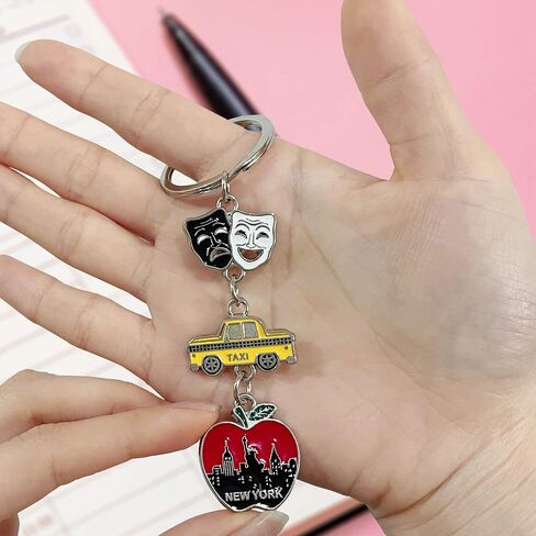 NYC Metal Keychain, New York Souvenir Color Key Ring, 2 Pack, The Statue Of Liberty, USA Flag, The Big Apple in Saudi Arabia