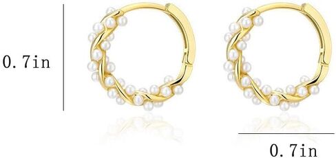 أقراط اللؤلؤ للنساء أقراط اللؤلؤ تويست هوب أقراط اللؤلؤ الصغيرة هوجي هوب أقراط اللؤلؤ بيان أقراط الزفاف للفتيات في سن المراهقة in Kuwait